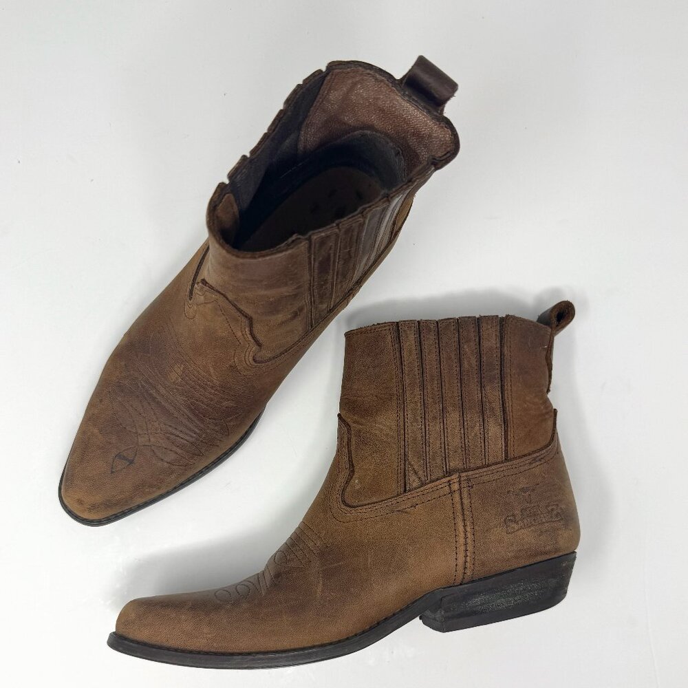 Joe Sanchez Brown Leather Ankle Cowboy Boots EU 37